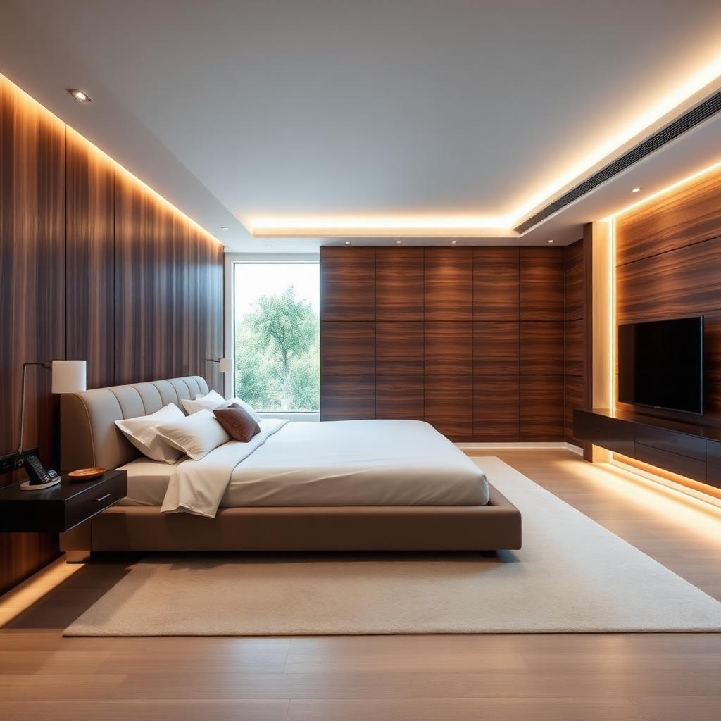 Premium Bedroom with Wall Panel — Mahadev Furniture Vadodara