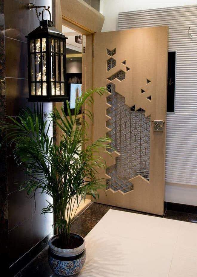 Premium Main Door with Lantern Décor — Mahadev Furniture Vadodara